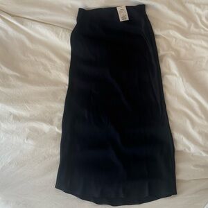 A New Day Women's Black Faux Silk Maxi Skirt NWT